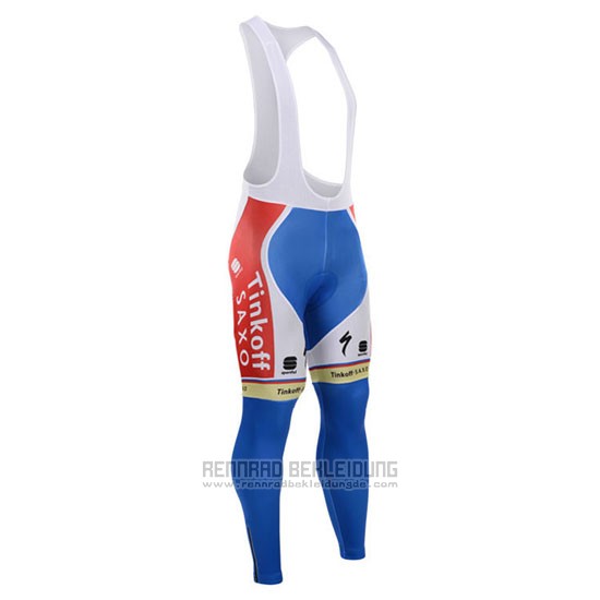 2015 Fahrradbekleidung Tinkoff Saxo Bank Champion Slowakische Republik Trikot Langarm und Tragerhose